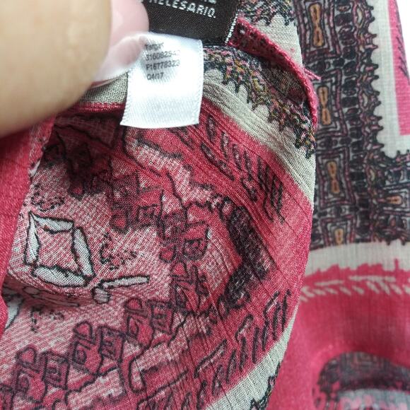 Knox Rose Boho Peasant Sheer Bell Sleeve Blouse Top Size L - Picture 8 of 8